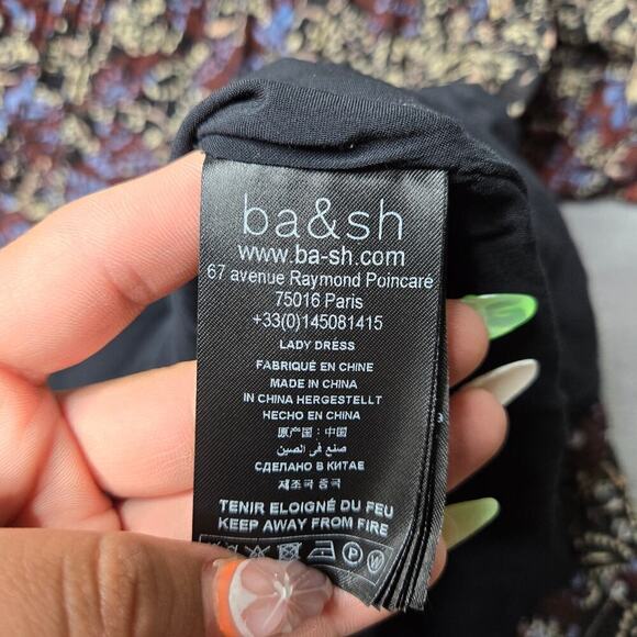 BA&SH Giani Floral Dress in Carbon - Picture 10 of 10